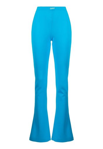 Off-White Sleek side-split leggings - Blu