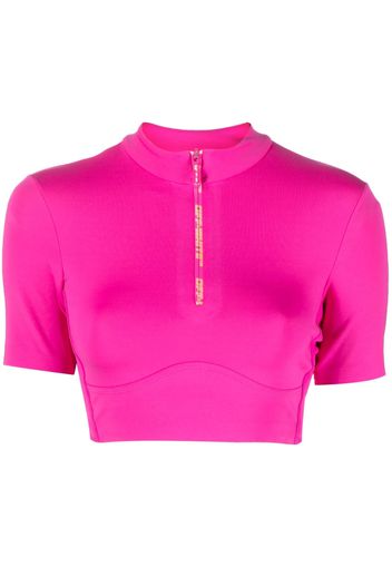 Off-White half-zip cropped training T-shirt - Rosa