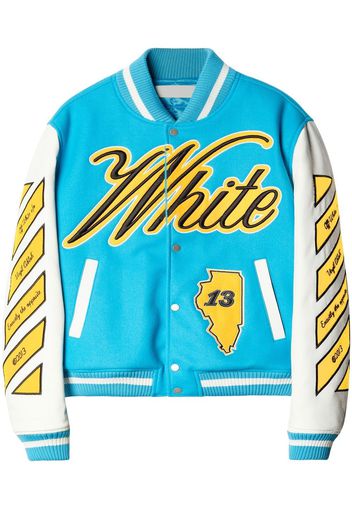 Off-White Vars World leather jacket - Blu