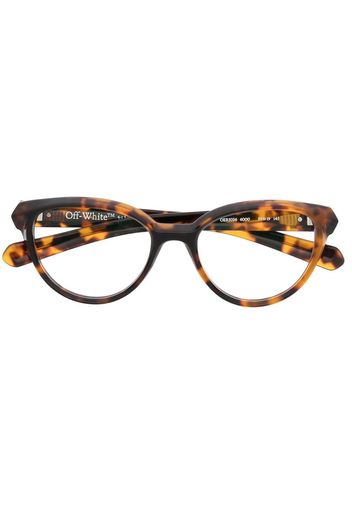 Off-White round-frame optical glasses - Marrone