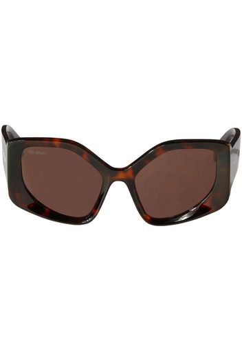 Off-White logo-print sunglasses - Marrone