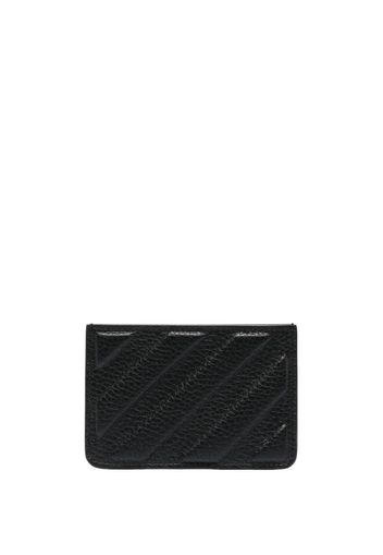 Off-White Diag-stripe leather cardholder - Nero