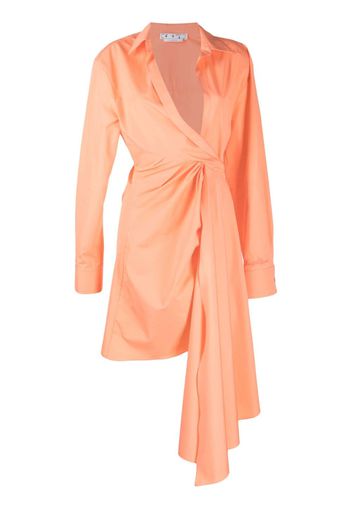 Off-White Bow Tie wrap dress - Arancione