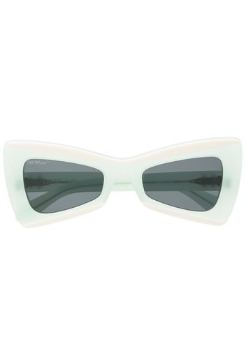 Off-White logo-embossed rectangle-frame sunglasses - Verde