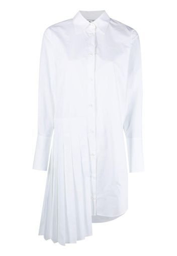 Off-White Diag plissé cotton shirt dress - Bianco