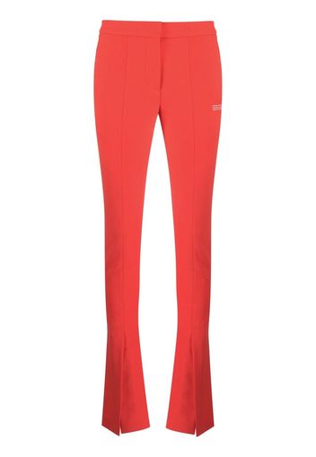 Off-White Pantaloni svasati con spacchi - Rosso