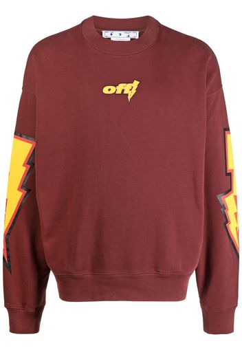 Off-White logo-print long-sleeve sweatshirt - Rosso