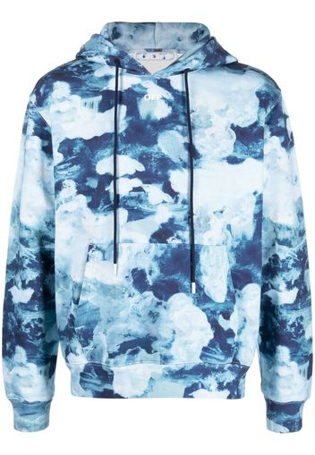 Off-White Felpa con fantasia tie-dye - Blu