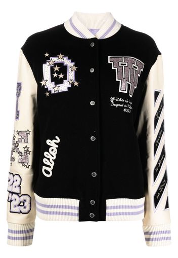 Off-White Bling Patches varsity jacket - Nero