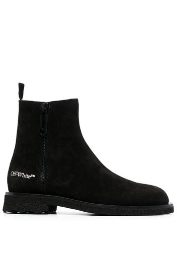 Off-White logo-print ankle boots - Nero