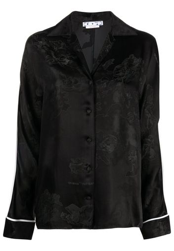 Off-White jacquard satin shirt - Nero