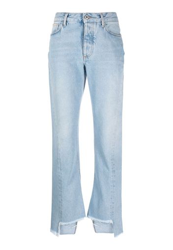 Off-White frayed-edge straight-leg jeans - Blu