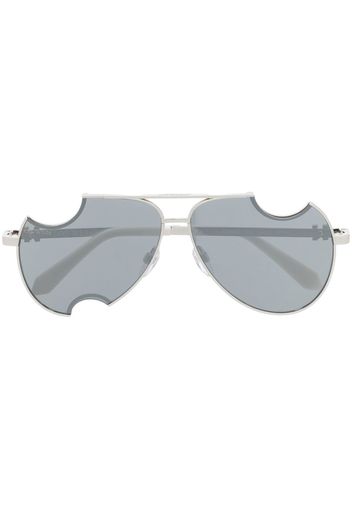 Off-White Dallas cut-out pilot-frame sunglasses - Argento