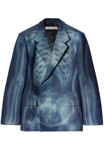 Off-White Blazer denim Body Scan doppiopetto - Blu