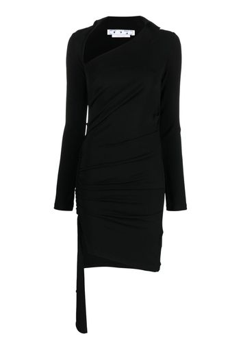 Off-White asymmetric ruched minidress - Nero