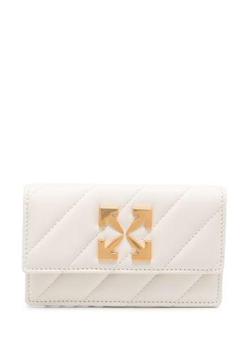 Off-White Arrows motif leather wallet - Bianco