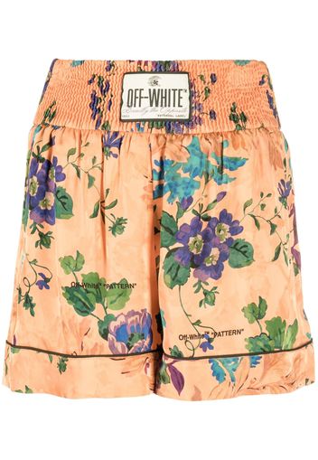 Off-White floral-print shorts - Arancione