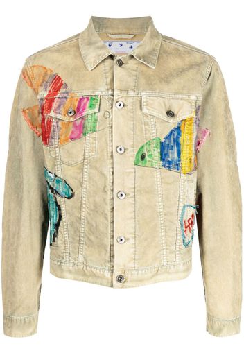 Off-White Cartoon graphic-print jacket - Marrone