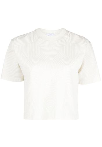 Off-White embossed-pattern cotton T-shirt - Toni neutri