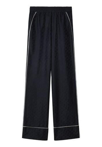 Off-White Pantaloni stile pigiama dritti - Nero