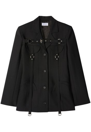 Off-White Cargo buckle-strap single-breasted jacket - Nero