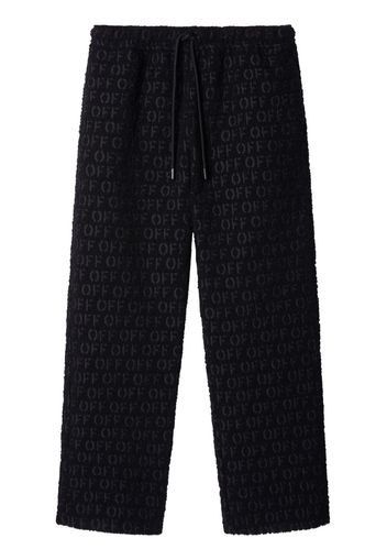 Off-White Pantaloni con logo jacquard - Nero