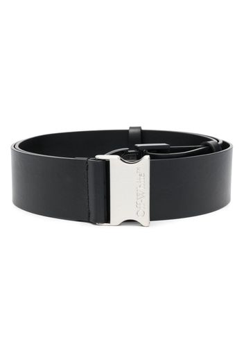 Off-White Off Tuc logo-engraved leather belt - Nero