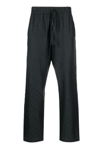 Off-White Pantaloni con logo jacquard - Nero