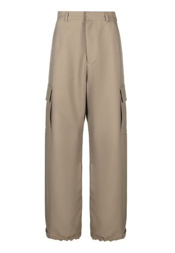 Off-White Ow Emb Drill wide-leg cargo trousers - Toni neutri