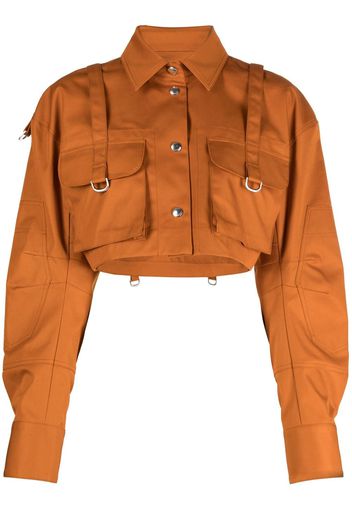 Off-White Co Cargo cropped cotton shirt - Arancione