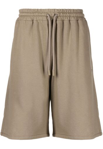 Off-White Stitch Diag cotton track shorts - Marrone