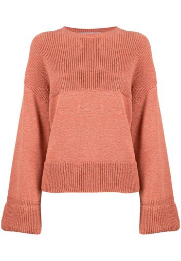 Off-White colour-block ribbed-knit jumper - Arancione