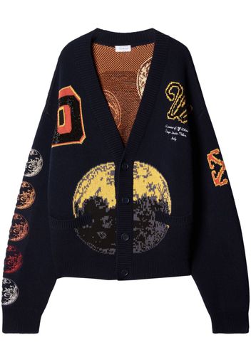 Off-White Cardigan Moon Phase - Blu