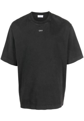 Off-White people-print cotton T-shirt - Nero