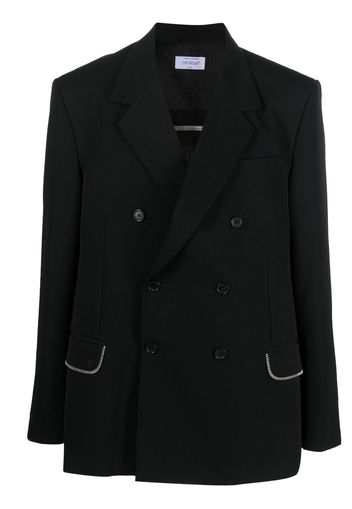 Off-White virgin wool double-breasted blazer - Nero