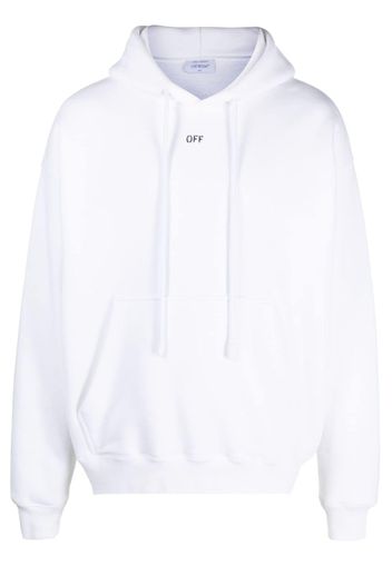 Off-White logo-print cotton hoodie - Bianco