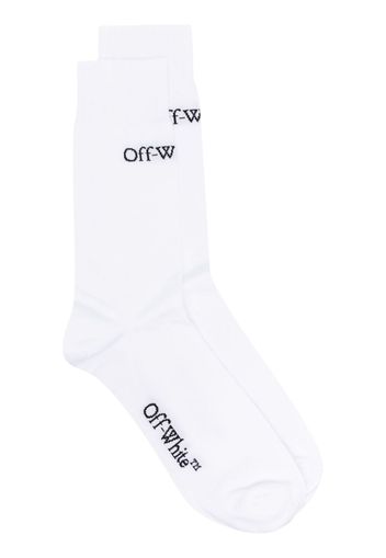 Off-White logo-jacquard cotton socks - Bianco