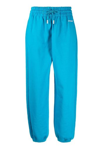 Off-White logo-embroidered cotton track pants - 4901 BLUE A WHITE