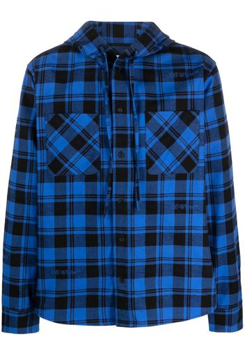 Off-White plaid check-pattern flannel overshirt - Blu