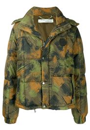 Piumino con stampa camouflage