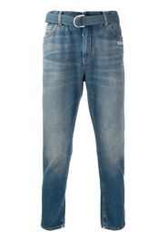 SLIM LOW CROTCH MEDIUM BLUE WASH WHITE