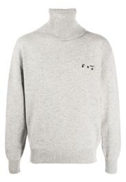 embroidered logo roll neck jumper
