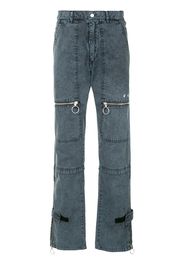 Off-White Pantaloni dritti con zip - 4501 DARK BLUE WHITE