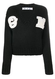 Off-White Maglione con applicazione - 1001 BLACK WHITE