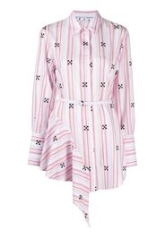 EMBR ARROW ASYMMET SHIRT DRES PINK BLACK