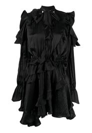 CRINKLED VISC NEWROMANT DRESS BLACK NO C