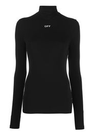 HIGH NECK L/S TOP BLACK WHITE