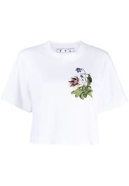 Off-White BOTANICAL ARROWS CROP TEE WHITE GREEN - Bianco
