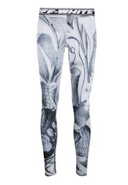 Off-White floral-print leggings - Bianco