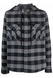 Off-White ARROW HOODIE FLANNEL SHIRT LIGHT GREY WH - Grigio